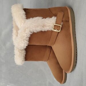 🆕️ CHILDREN'S PLACE Camel Faux Fur Lined Buckle Strap Boots GIRLS SIZE: 5